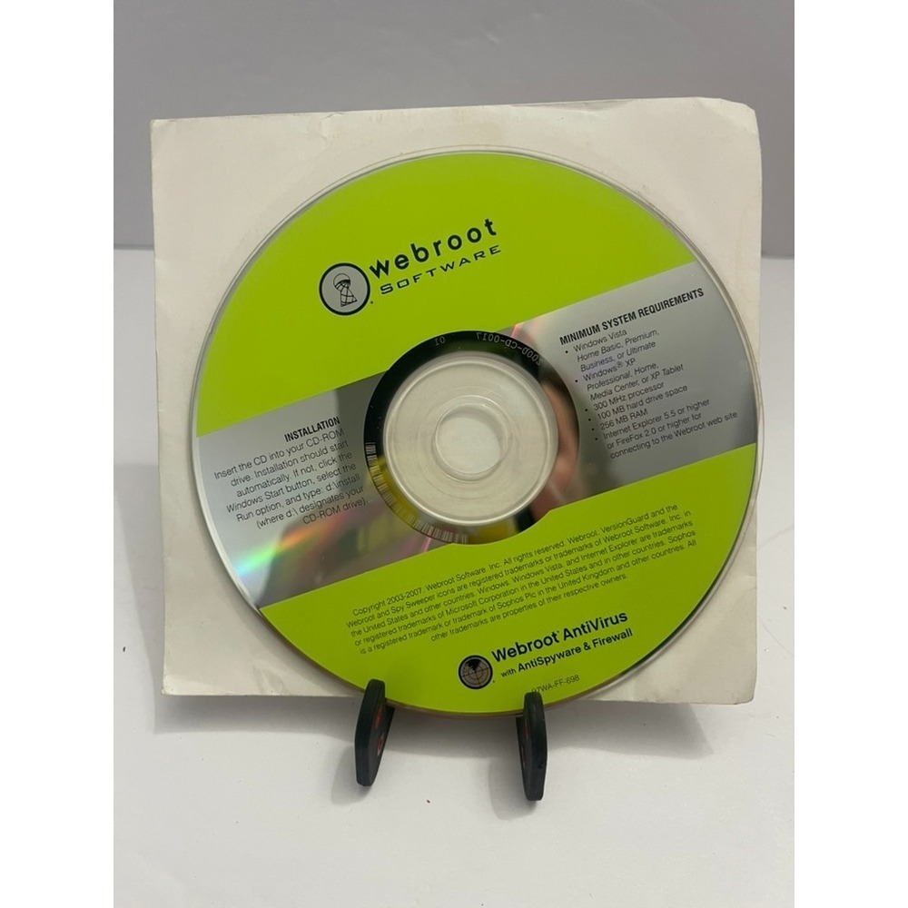 Webroot Software Antivirus & Firewall CD-ROM 2003-2007